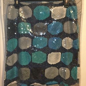 Ann Taylor Teal Navy Blue Turquoise Skirt